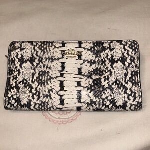 Coach Monochrome Snakeskin Wristlet